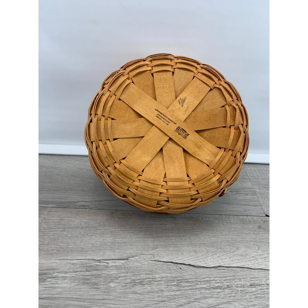 Longaberger 2000 Century Celebration Basket Patriotic Flag Liner Handwoven 8in